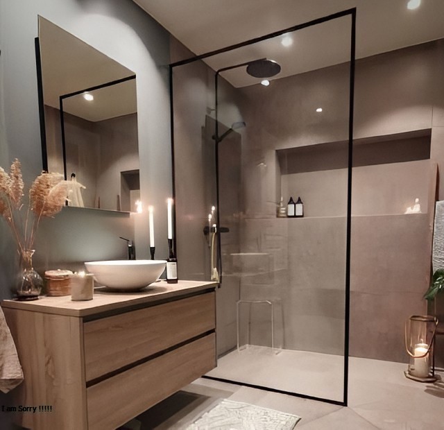 كبائن شاور زجاجية - تصميم مفتوح